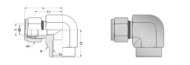 Pipe Gauge 90° Syphon Main View